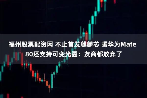 福州股票配资网 不止首发麒麟芯 曝华为Mate 80还支持可变光圈：友商都放弃了
